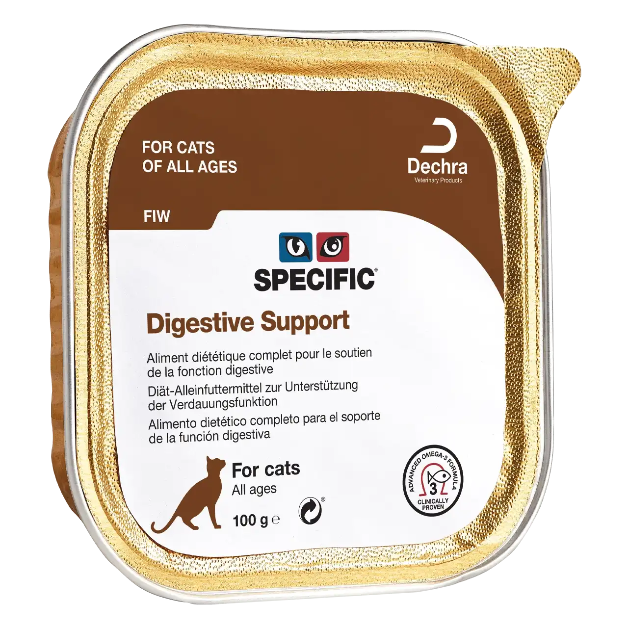 specific-fiw-digestive-support-aliments-pour-chats 100 grammes aliment diététique de Specific pour chats, pour le soutien de la fonction digestive