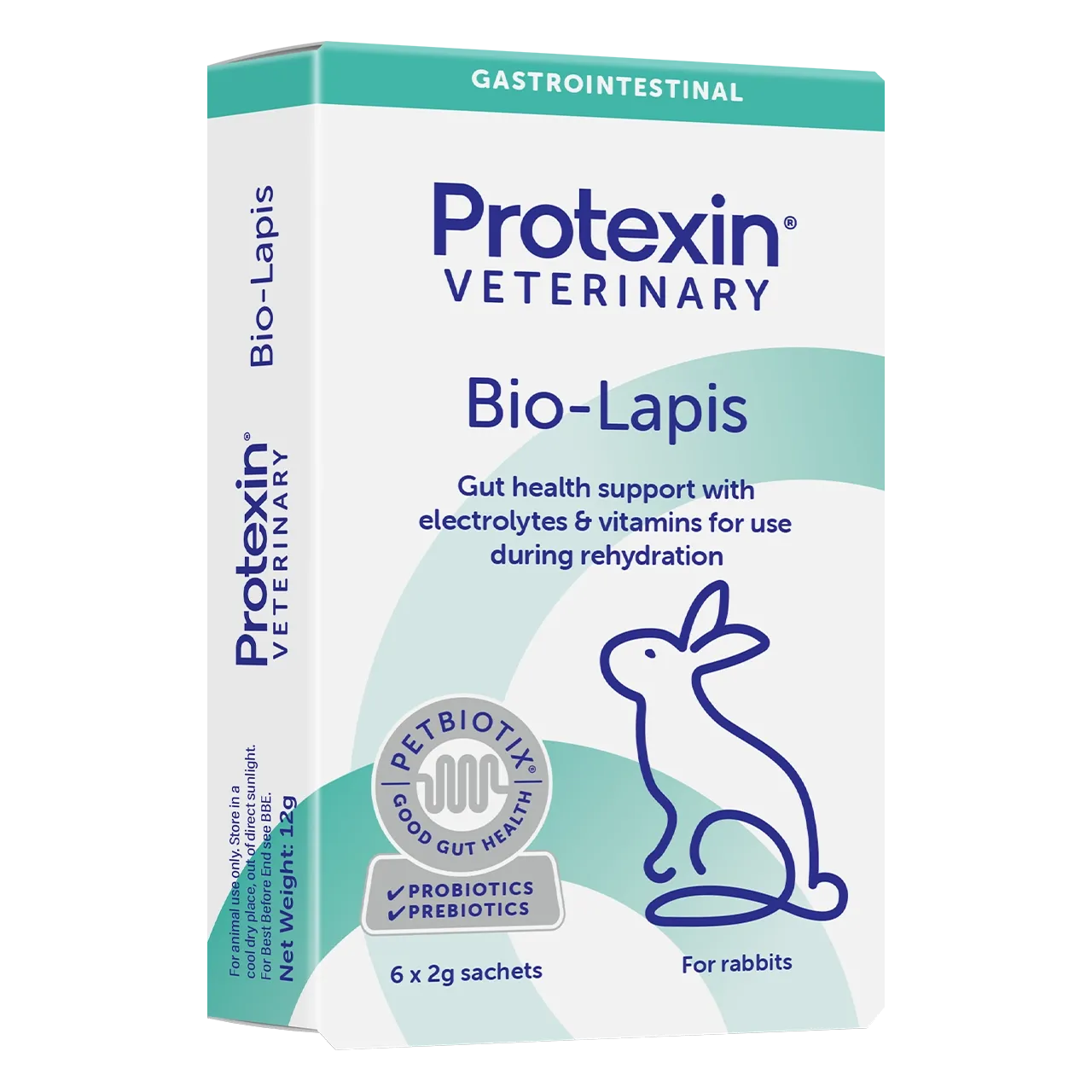6 sachets aliment complémentaire de Protexin pour restaurer la flore intestinale chez les lapins