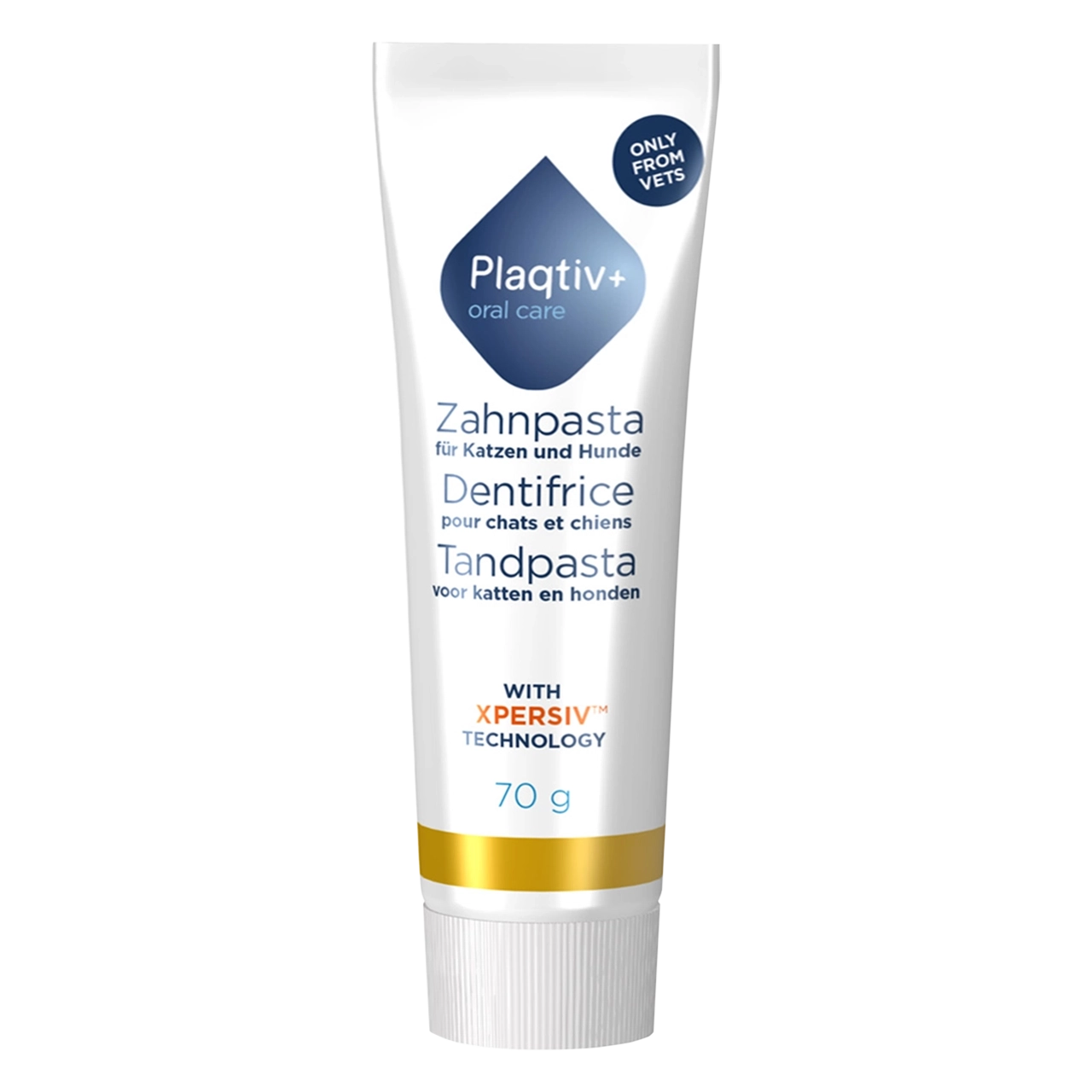 plaqtiv-zahnpasta-zahnhygiene 70 Gramm Zahnpaste von Plaqtiv+ unterstützt die Zahnhygiene bei Hunden und Katzen
