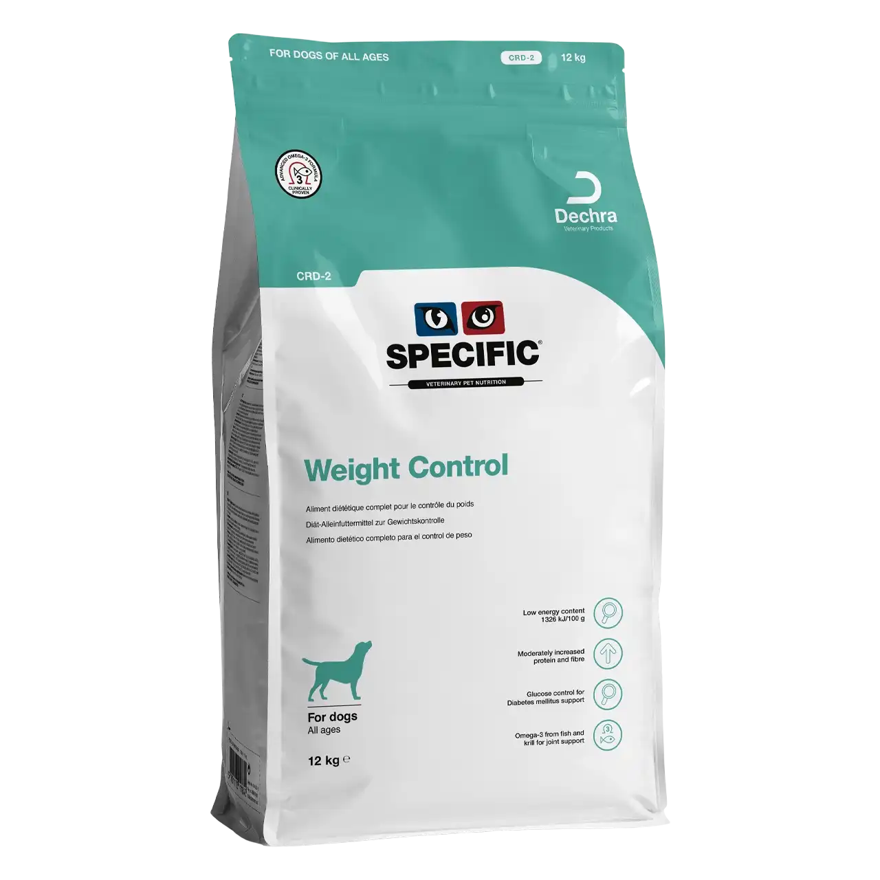 specific-crd-2-weight-control-aliments-pour-chiens 12 kilogrammes aliment diététique de Specific pour chiens, pour le contrôle du poids