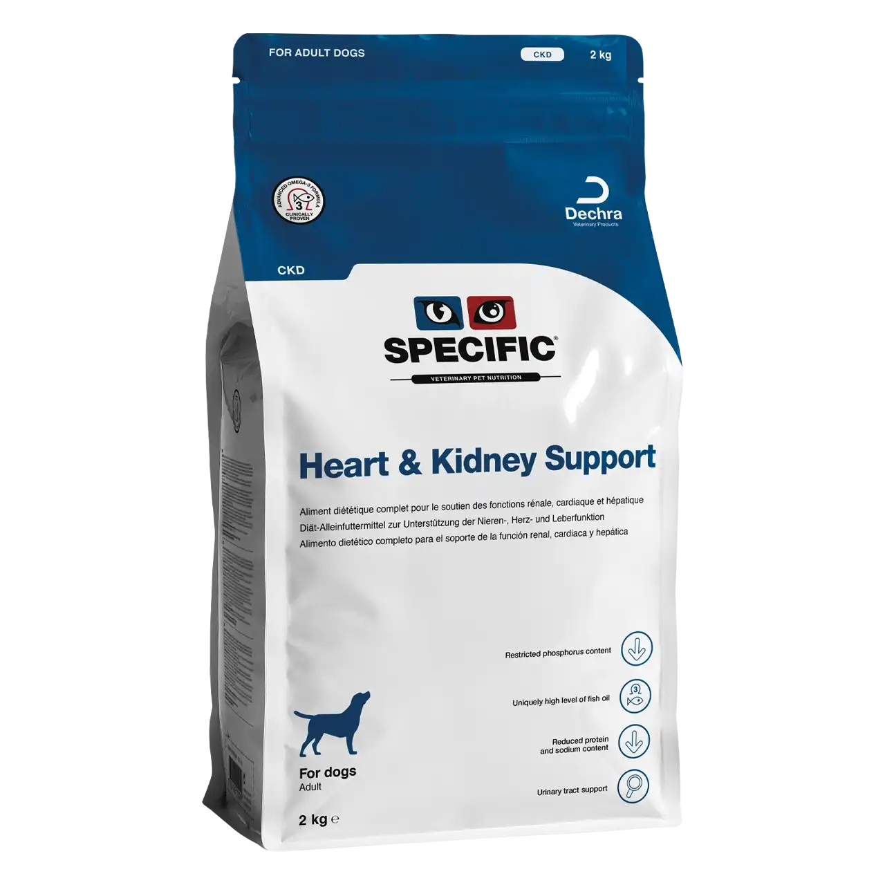 specific-ckd-heart-and-kidney-support-aliments-pour-chiens 2 kilogrammes aliment diététique de Specific pour chiens adultes, pour le soutien des fonctions rénale, cardiaque et hépatique