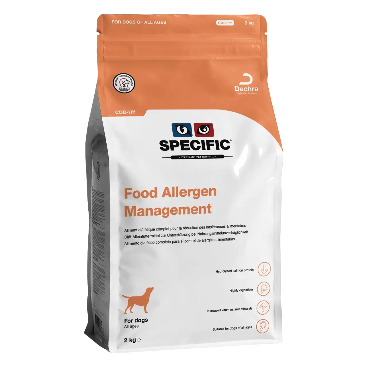 specific-cdd-hy-food-allergen-management-aliments-pour-chiens 2 kilogrammes aliment diététique de Specific pour chiens, pour la réduction des intolérances alimentaires