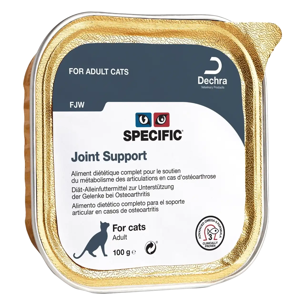 specific-fjw-joint-support-aliments-pour-chats 100 grammes aliment diététique de Specific pour chats adultes, pour le soutien du métabolisme des articulations en cas d’ostéoarthrose