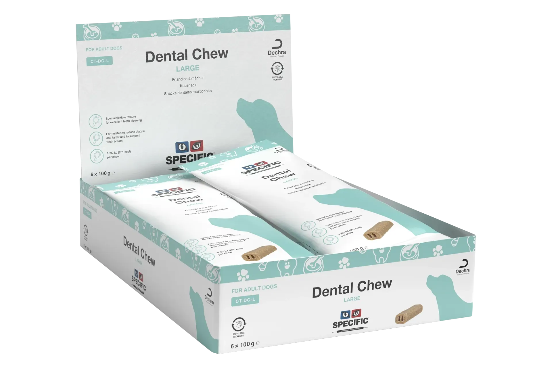 specific-ct-dc-l-dental-chew-large-aliments-pour-chiens 100 grammes friandise à mâcher de Specific pour chiens adultes