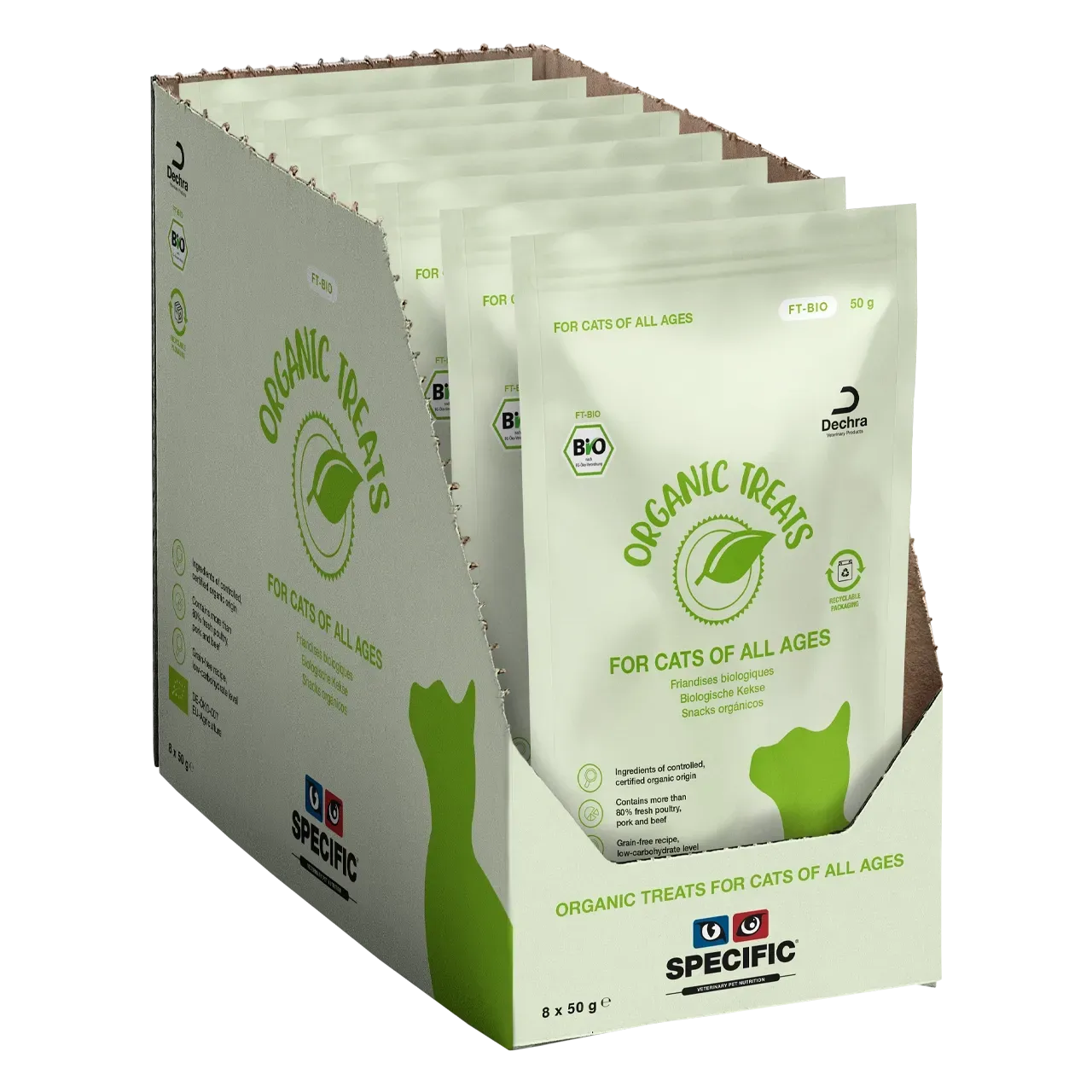 specific-ft-bio-organic-treats-katzenfutter 50 Gramm biologische Kekse von Specific für Katzen