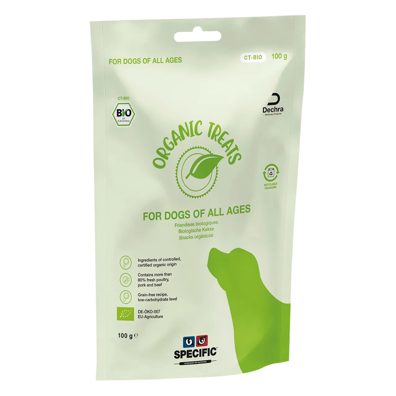 specific-ct-bio-organic-treats-hundefutter 100 Gramm biologische Kekse von Specific für Hunde
