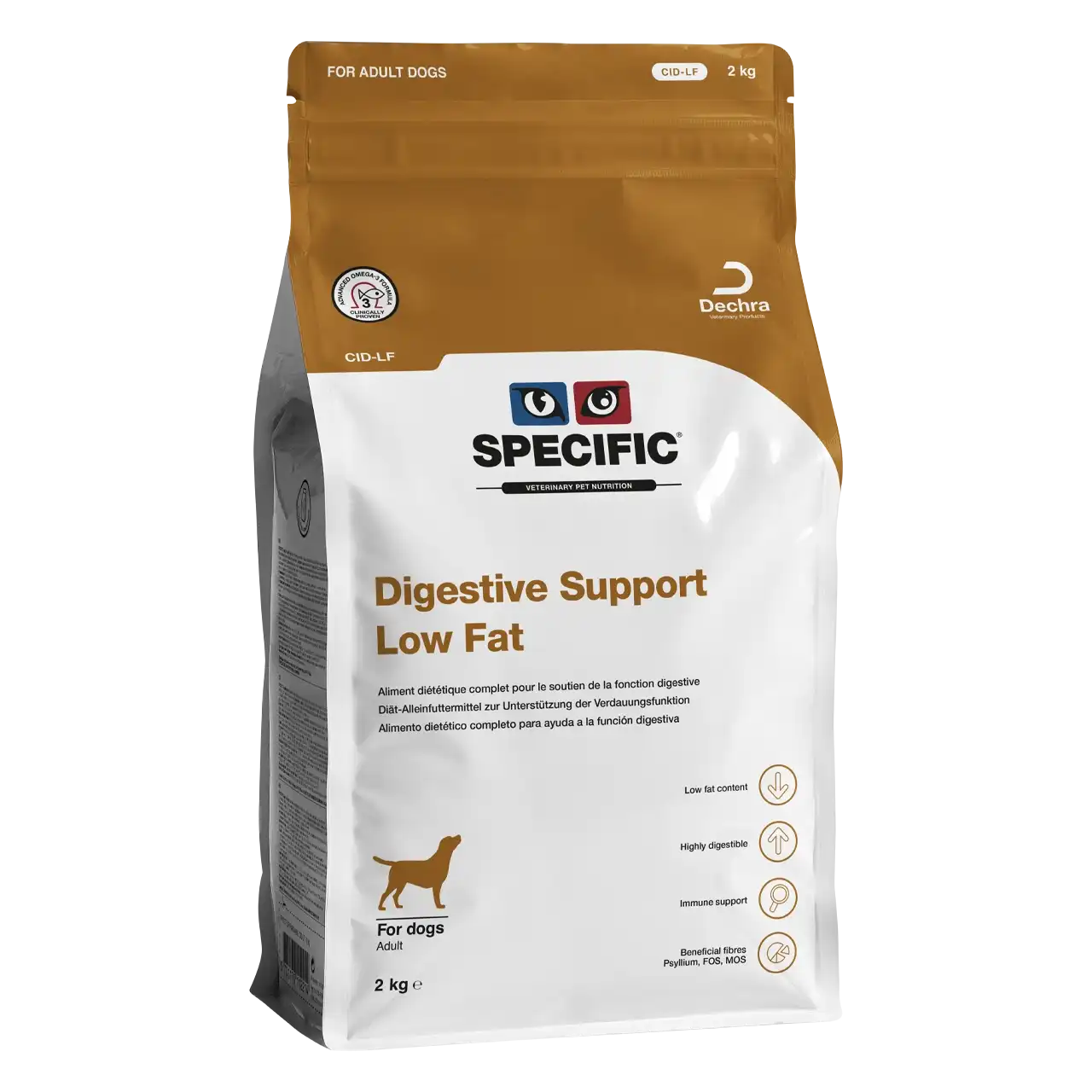specific-cid-lf-digestive-support-low-fat-aliments-pour-chiens 2 kilogrammes aliment diététique de Specific pour chiens adultes, pour le soutien de la fonction digestive