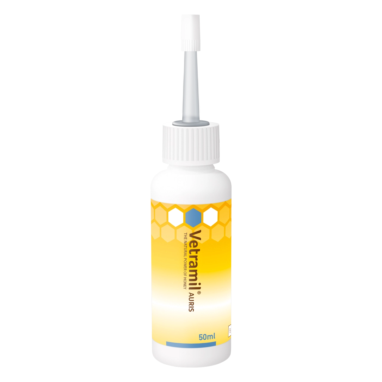 vetramil-auris-gouttes-auriculaires-au-miel 50 millilitres de gouttes auriculaires au miel médical et aux huiles essentielles de Vetramil pour chiens et chats