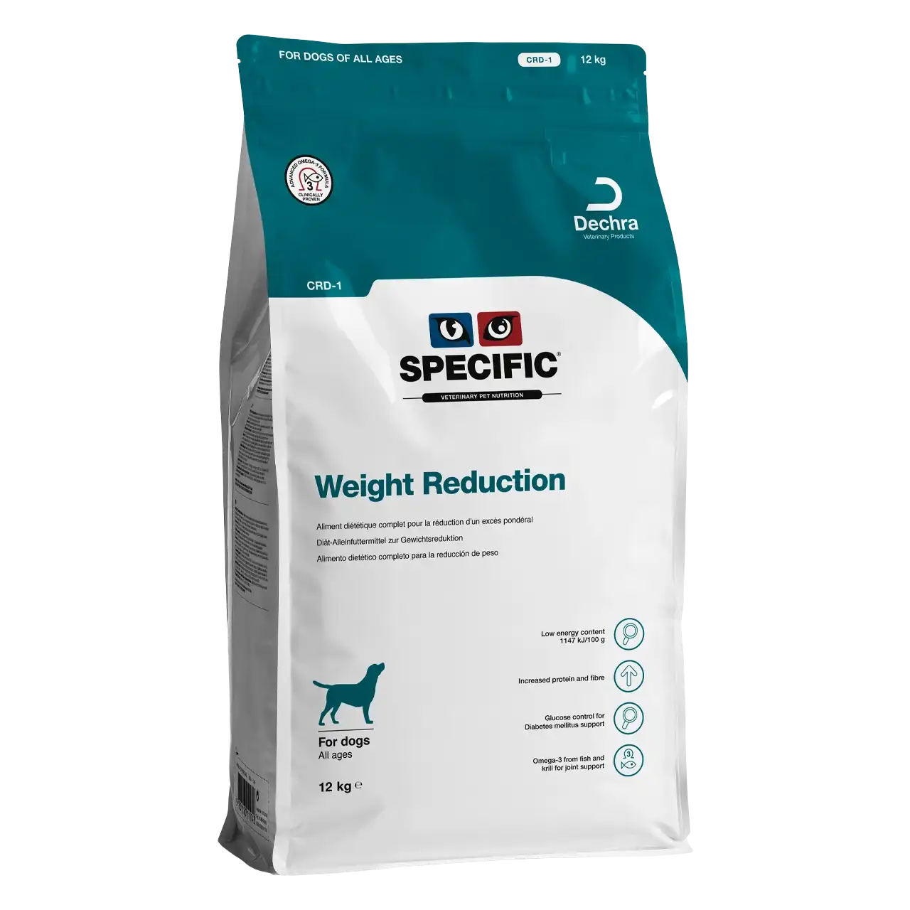 specific-crd-1-weight-reduction-aliments-pour-chiens 12 kilogrammes aliment diététique de Specific pour chiens, pour la réduction d’un excès pondéral