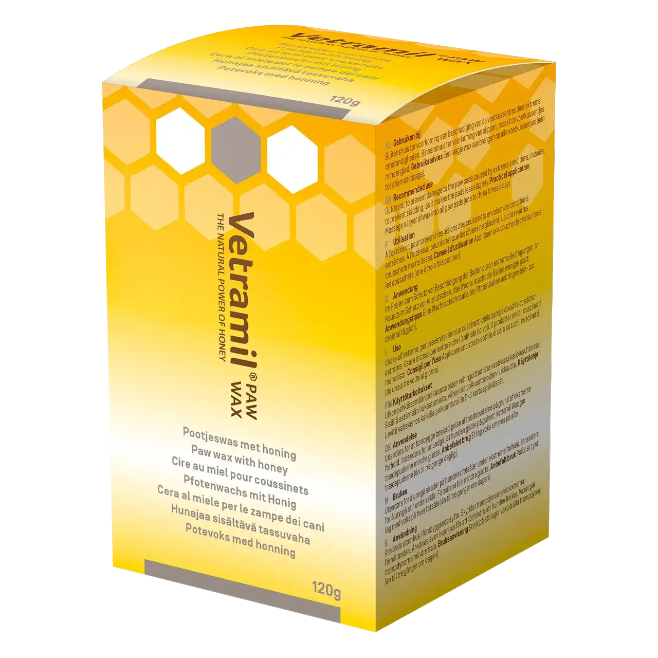 vetramil-paw-wax-cire-au-miel-pour-coussinets 120 grammes de cire pour coussinets au miel de Vetramil pour chiens et chats