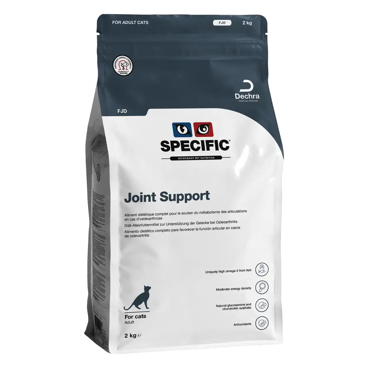 2 Kilogramm Diätfutter von Specific für adulte Katzen zur Unterstützung der Gelenke bei Osteoarthritis