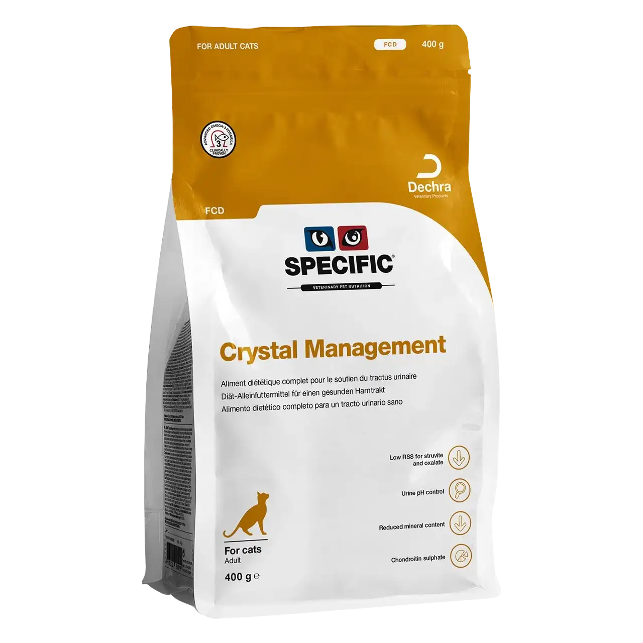 specific-fcd-crystal-management-aliments-pour-chats 400 grammes aliment diététique de Specific pour chats adultes, pour le soutien du tractus urinaire