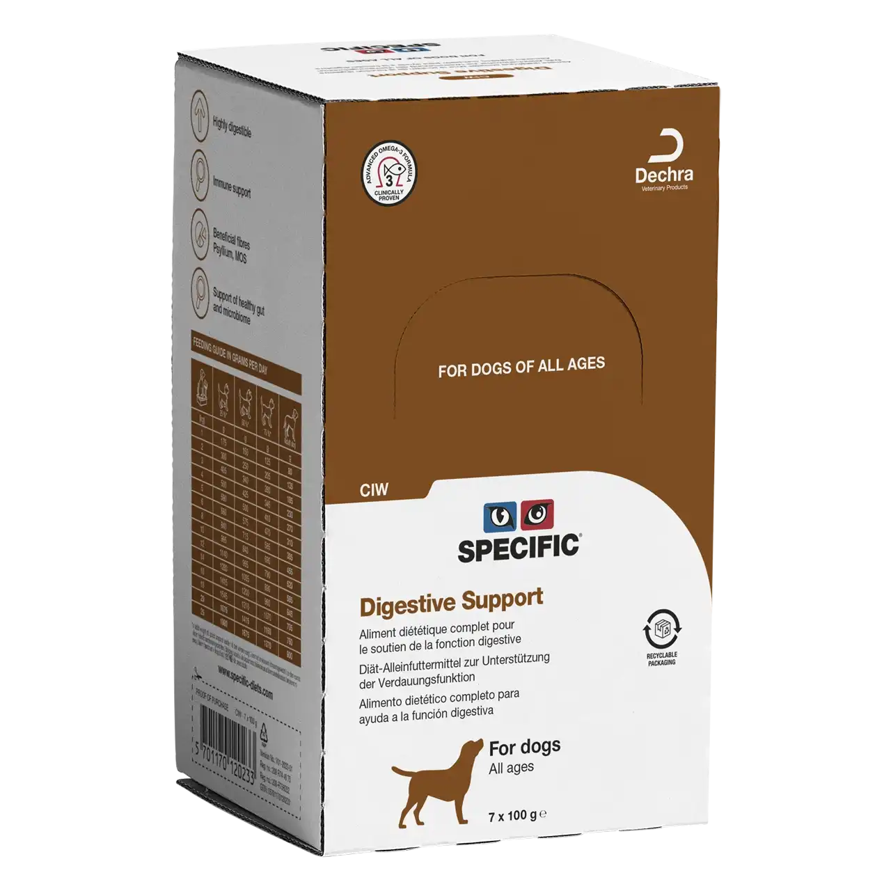 specific-ciw-digestive-support-aliments-pour-chiens 100 grammes aliment diététique de Specific pour chiens, pour le soutien de la fonction digestive