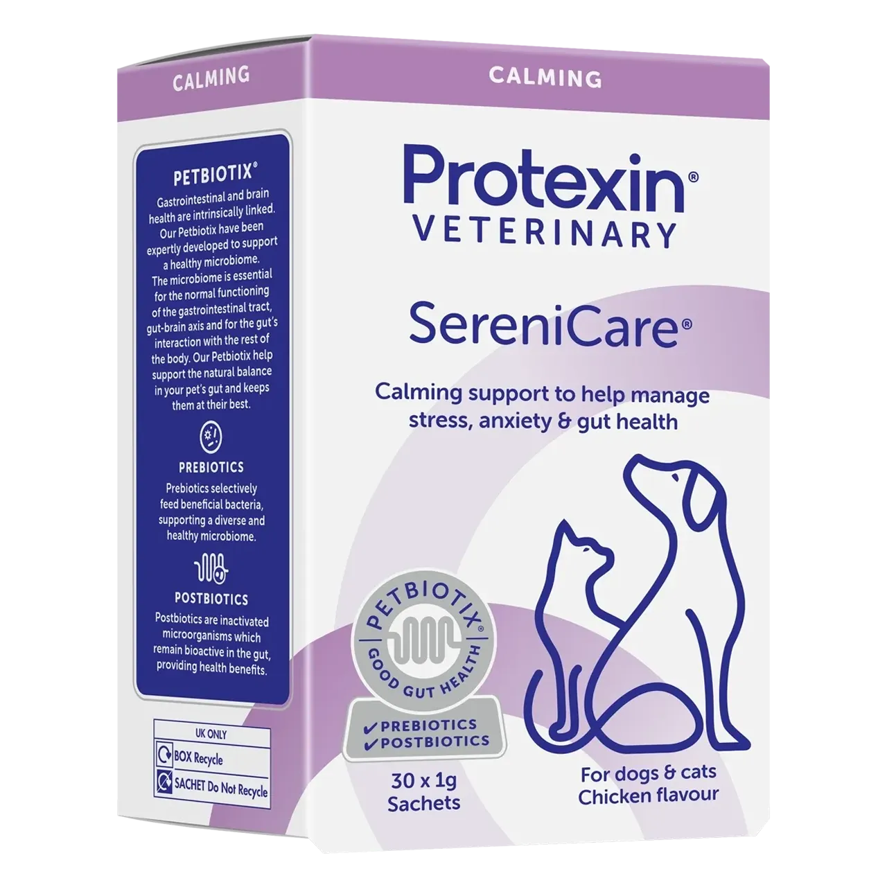 protexin-serenicare-aliment-complementaire 30 grammes aliment complémentaire de Protexin pour chiens et chats pour réduire le stress et l’anxiété