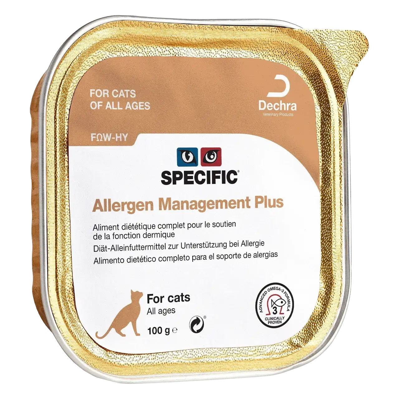 specific-fow-hy-allergen-management-plus-aliments-pour-chats 100 grammes aliment diététique de Specific pour chats, pour le soutien de la fonction dermique