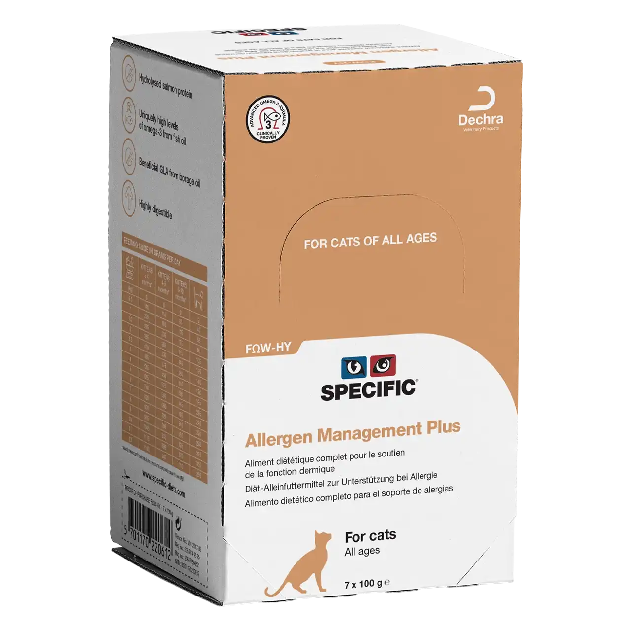 specific-fow-hy-allergen-management-plus-aliments-pour-chats 100 grammes aliment diététique de Specific pour chats, pour le soutien de la fonction dermique