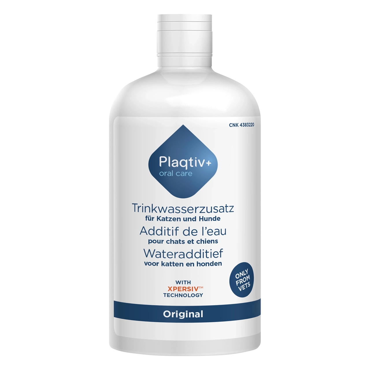 plaqtiv-additif-de-l-eau-hygiene-dentaire 500 millilitres supplément d’eau potable de Plaqtiv+ pour la prophylaxie et la réduction du tartre chez les chiens et les chats