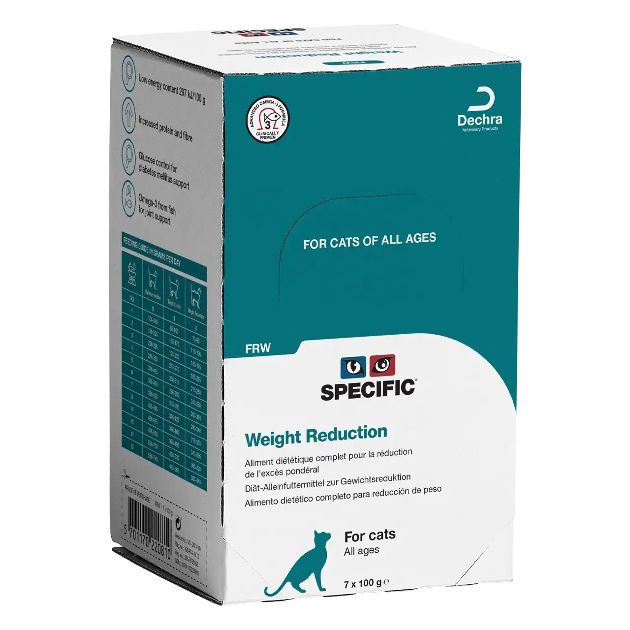 specific-frw-weight-reduction-aliments-pour-chats 100 grammes aliment diététique de Specific pour chats, pour la réduction de l’excès pondéral