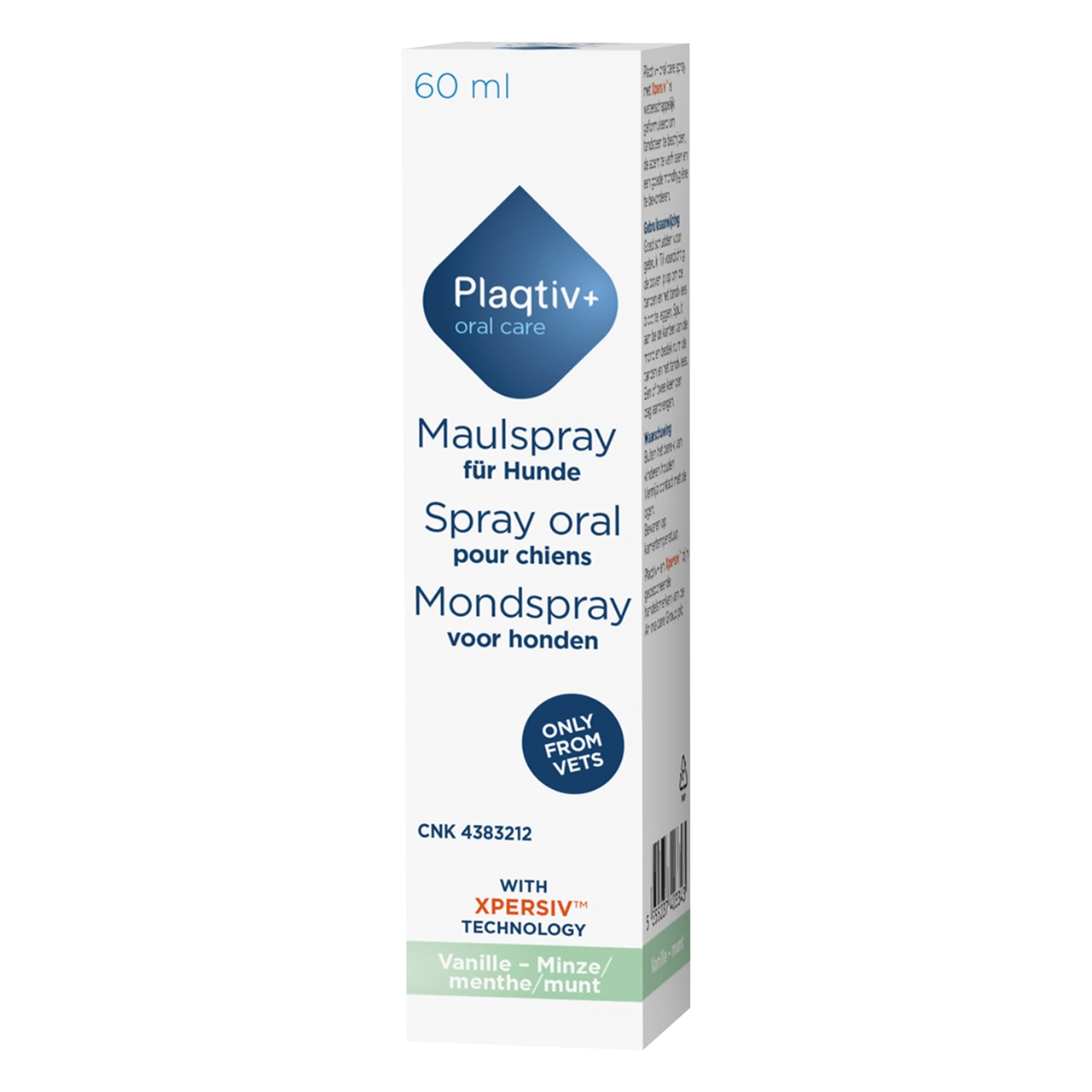 plaqtiv-maulspray-hygiene-dentaire 60 millilitres spray buccal de Plaqtiv+ favorisent l’hygiène buccale des chiens