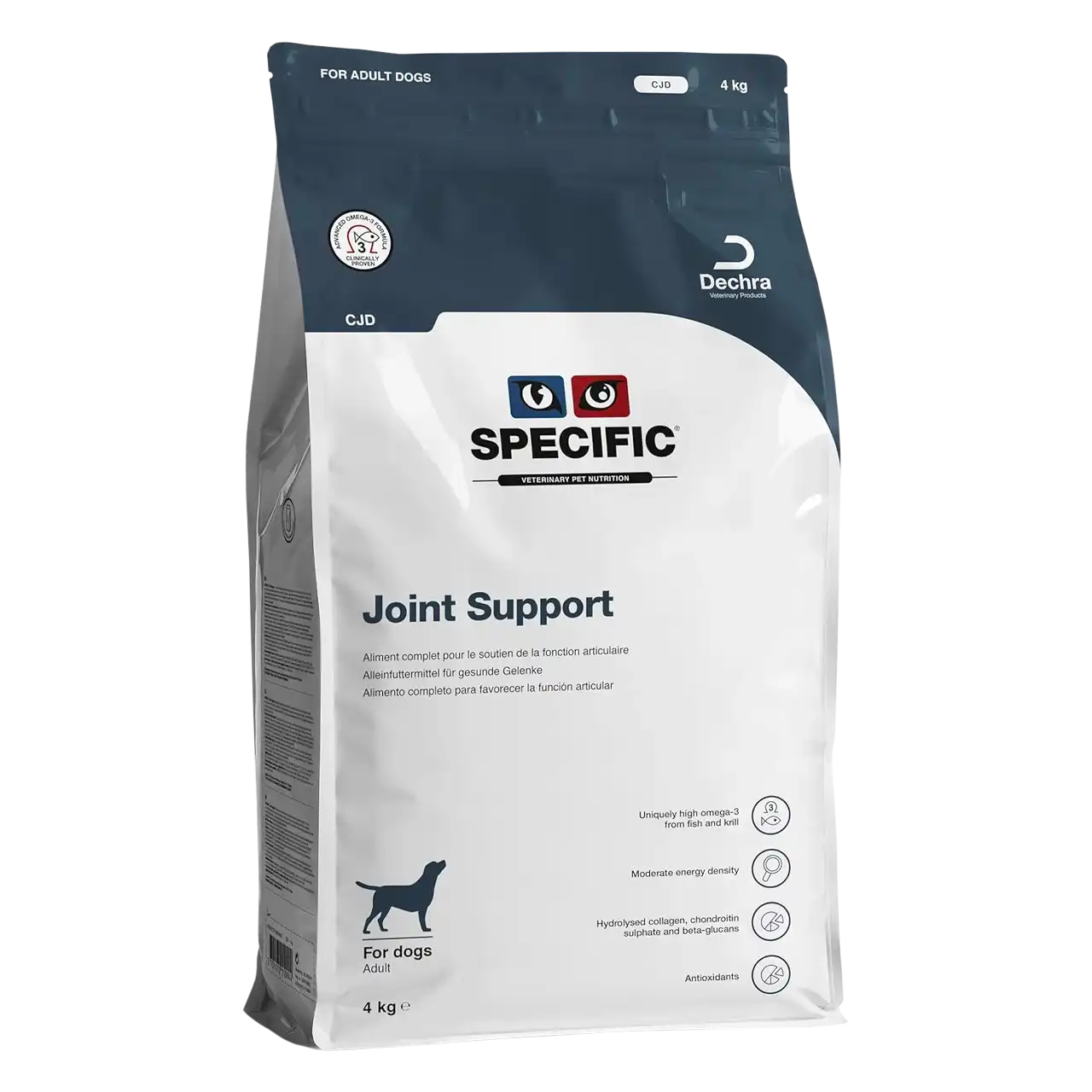 specific-cjd-joint-support-aliments-pour-chiens 4 kilogrammes aliment de Specific pour chiens adultes, pour le soutien de la fonction articulaire