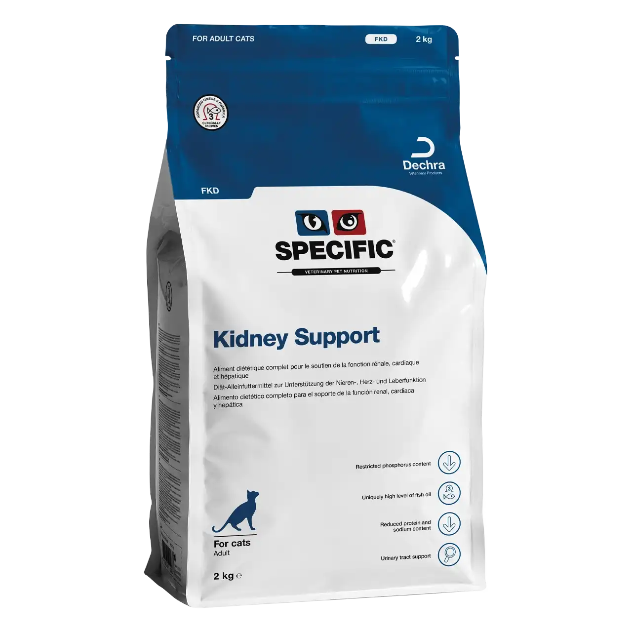 specific-fkd-kidney-support-aliments-pour-chats 2 kilogrammes aliment diététique de Specific pour chats adultes, pour le soutien de la fonction rénale, cardiaque et hépatique