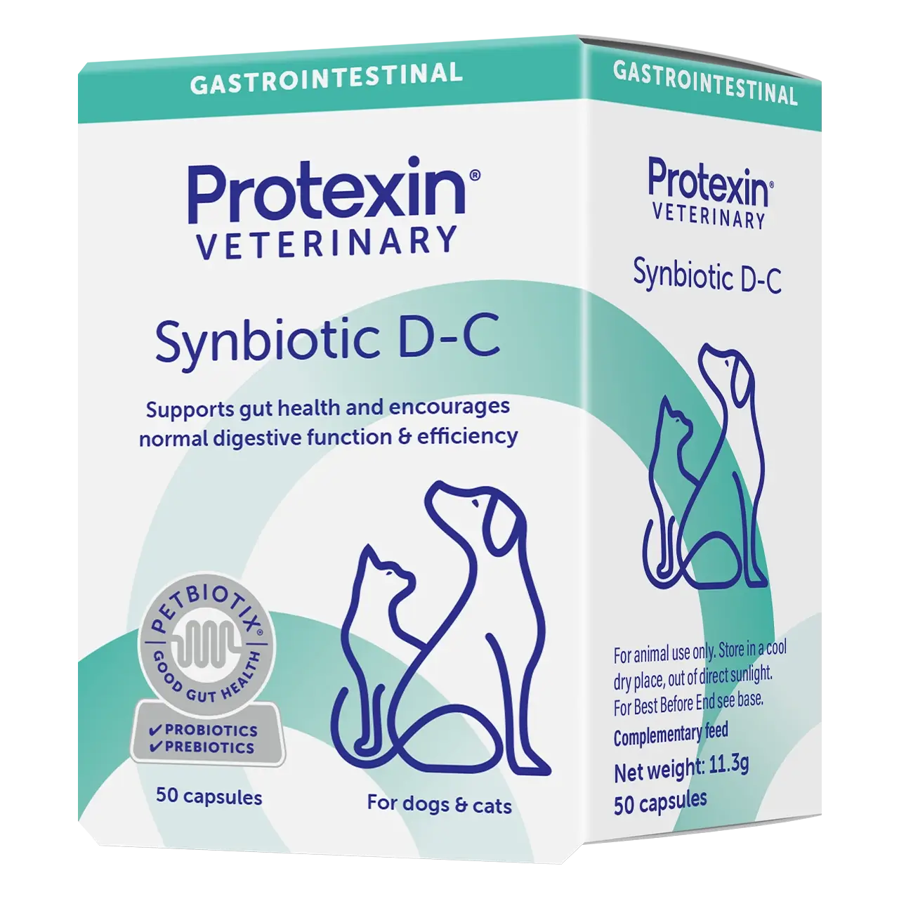 protexin-synbiotic-d-c-aliment-complementaire 50 capsules complément alimentaire de Protexin pour maintenir l’équilibre de la flore intestinale chez les chiens et les chats