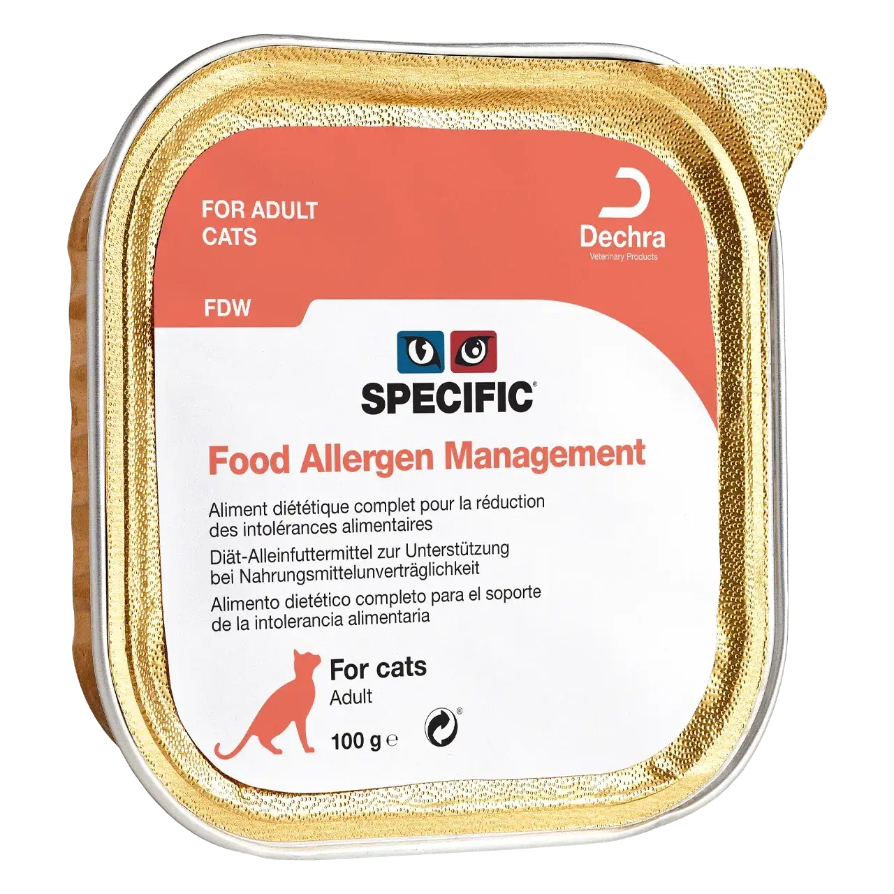 specific-fdw-food-allergen-management-aliments-pour-chats 100 grammes aliment diététique de Specific pour chats adultes, pour la réduction des intolérances alimentaires