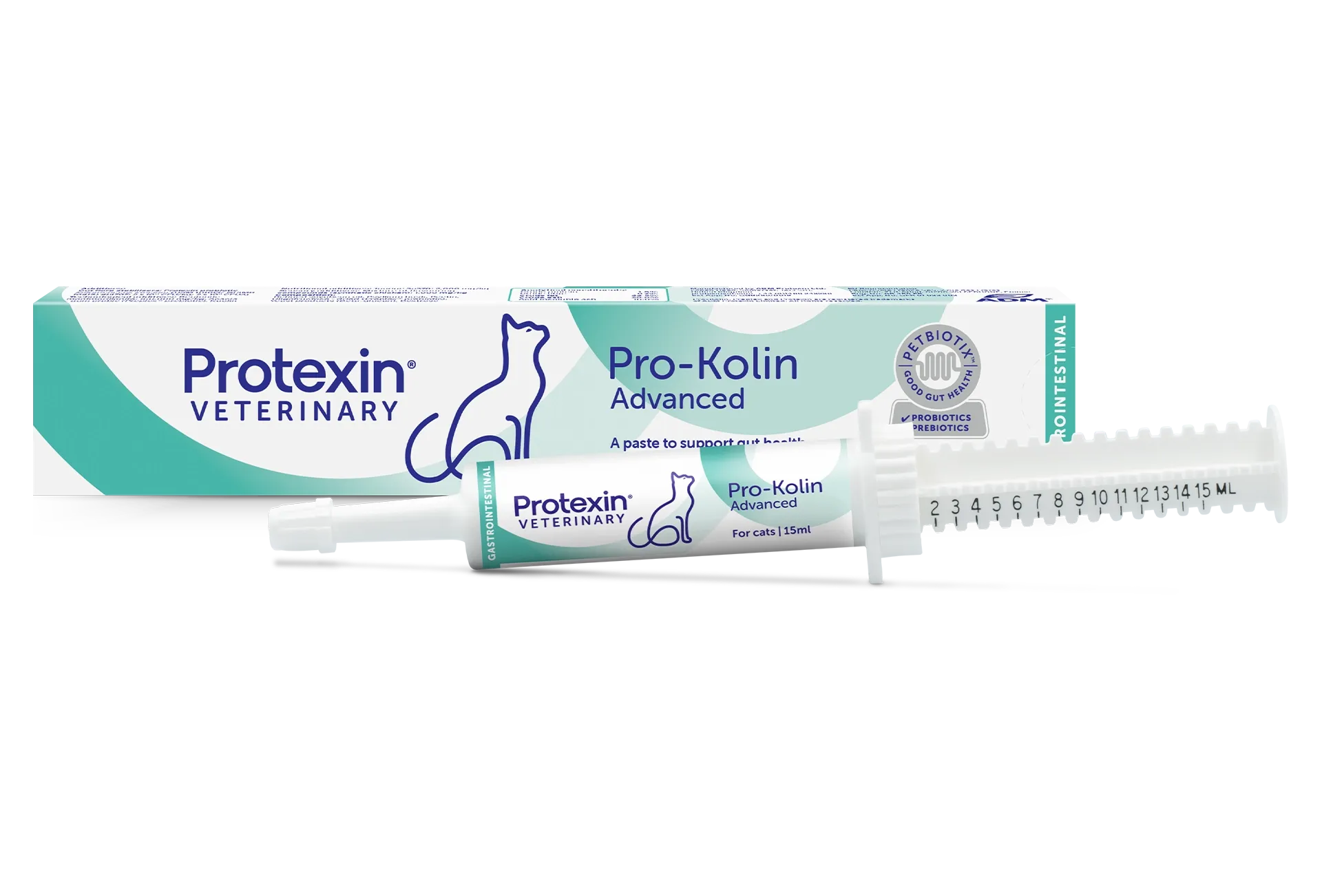 15 millilitres de complément alimentaire de Protexin pour soutenir la santé intestinale des chats
