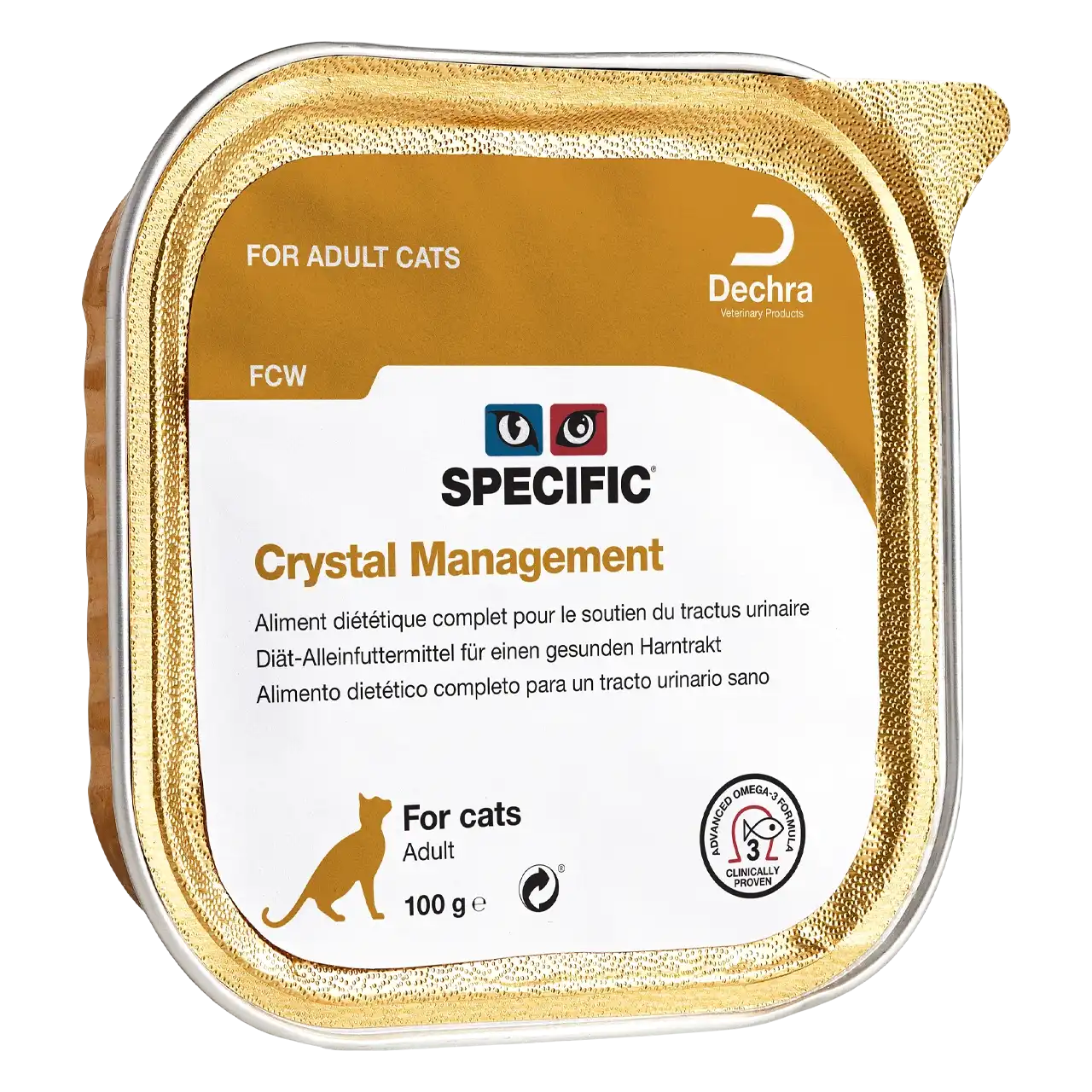 specific-fcw-crystal-management-aliments-pour-chats 100 grammes aliment diététique de Specific pour chats adultes, pour le soutien du tractus urinaire