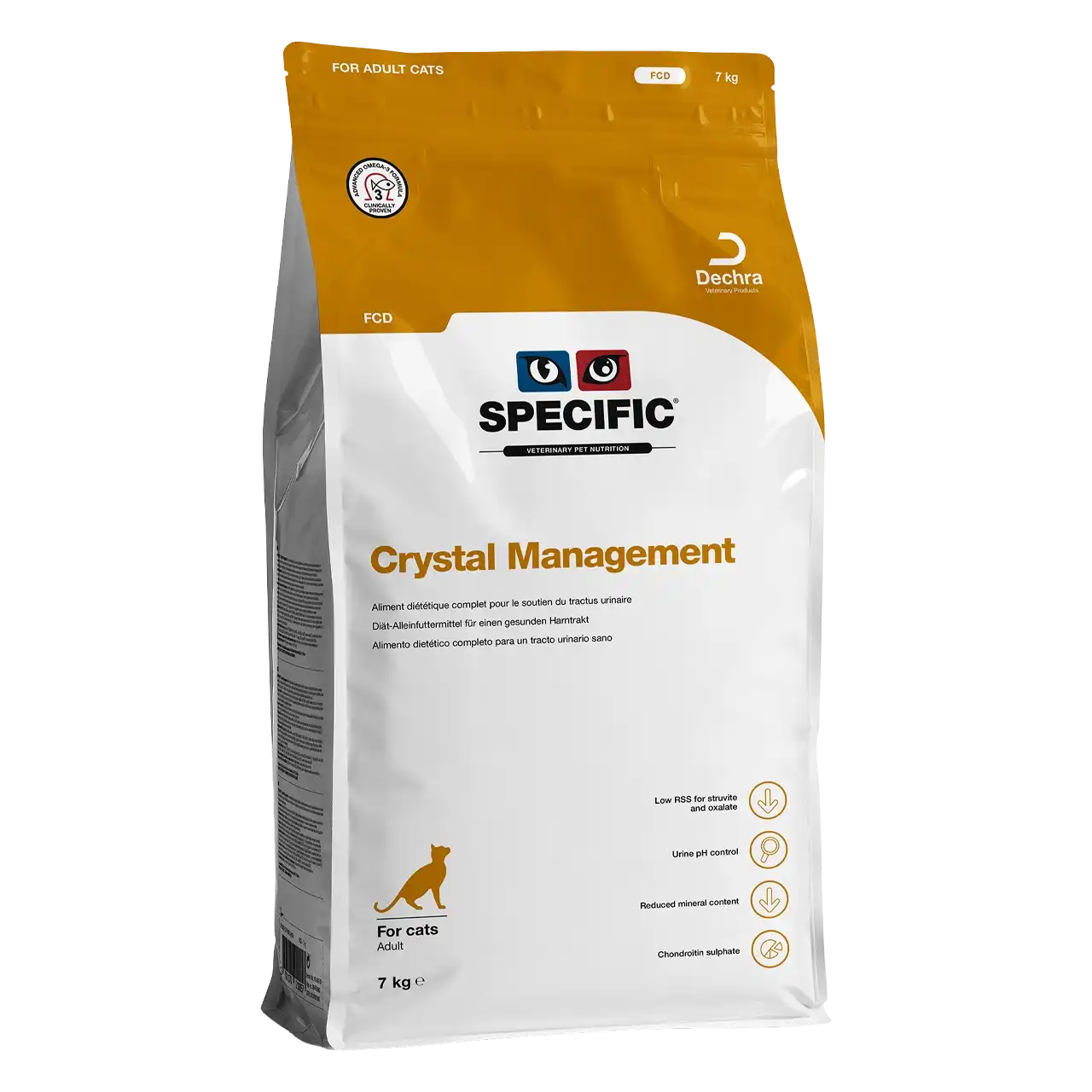specific-fcd-crystal-management-aliments-pour-chats 7 kilogrammes aliment diététique de Specific pour chats adultes, pour le soutien du tractus urinaire