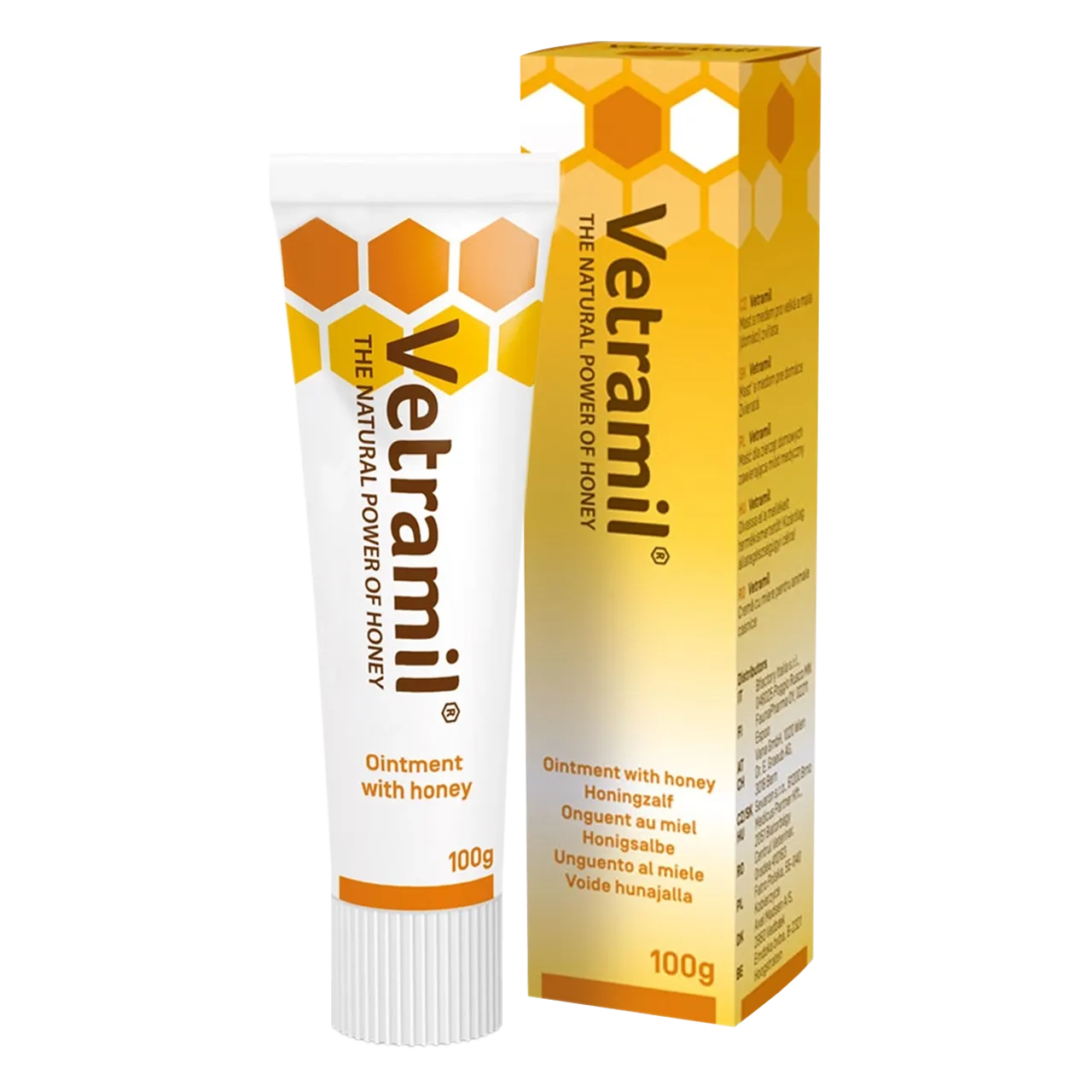 vetramil-ointment-onguent-au-miel 100 grammes de onguent au miel de Vetramil pour chiens, chats et chevaux, pour la peau abîmée