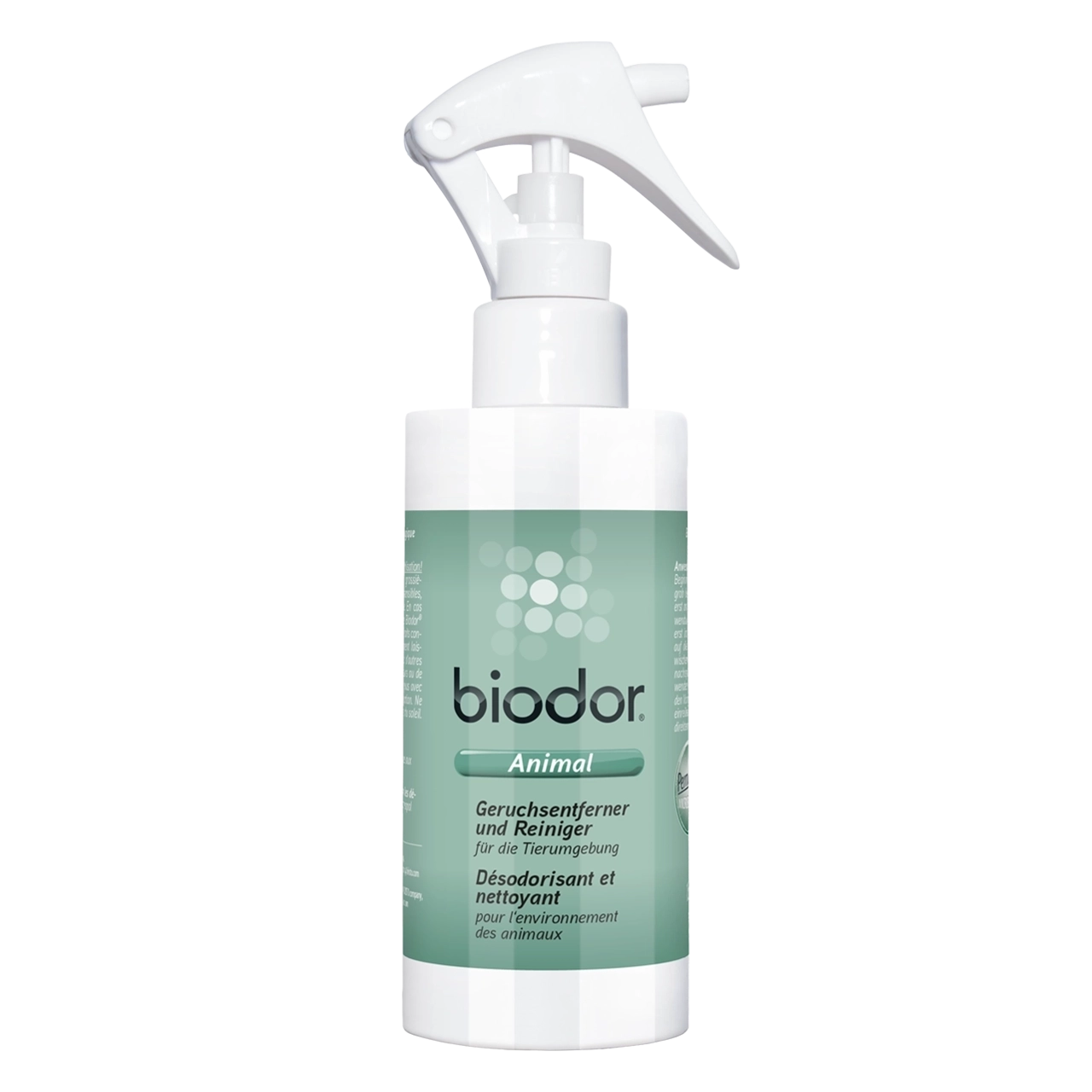 biodor-animal-spray-desodorisant-et-nettoyant 150 millilitres désodorisant et nettoyant de Biodor élimine en profondeur les odeurs dans l’environnement des animaux