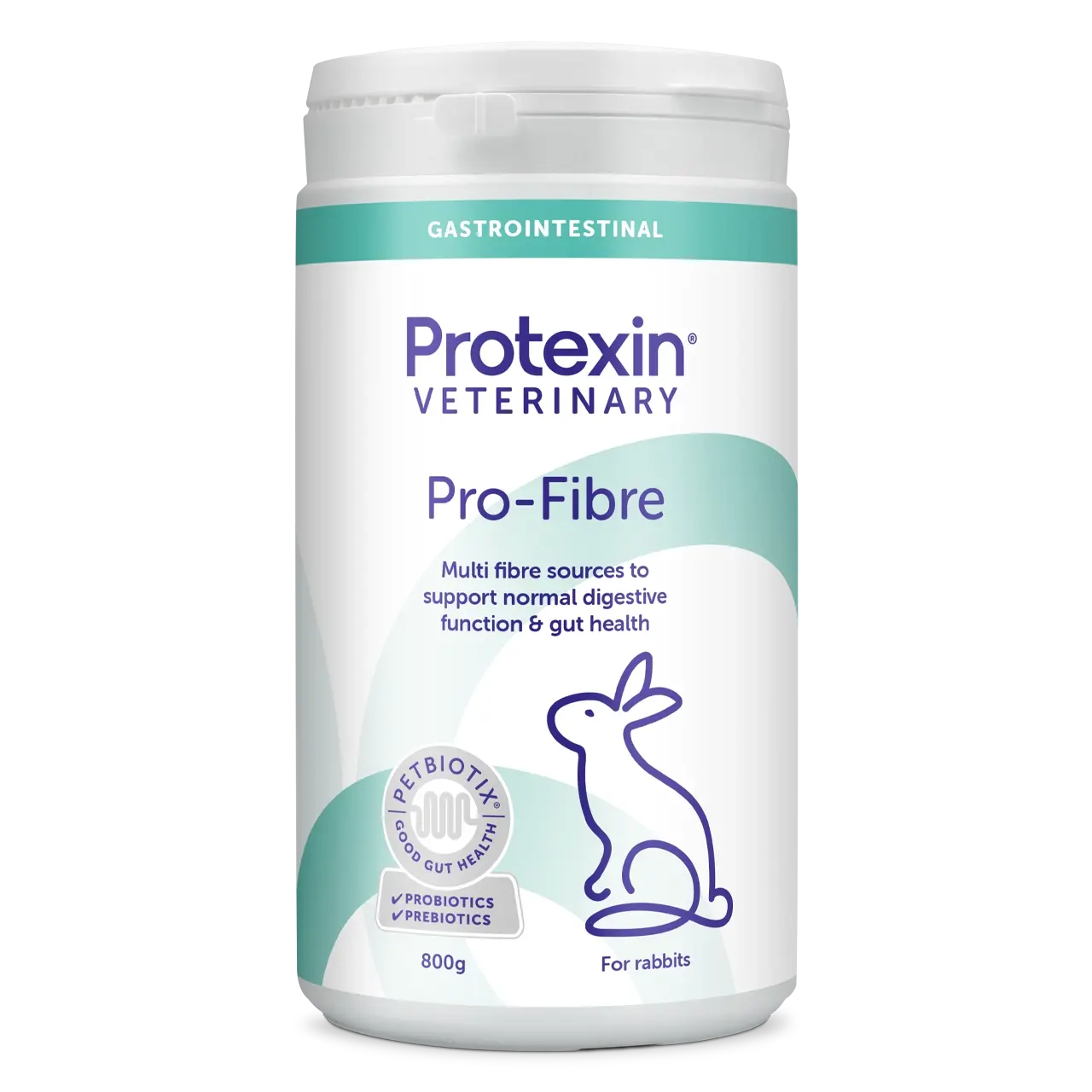 protexin-rabbit-pro-fibre-aliment-complementaire 800 grammes aliment complémentaire de Protexin pour le maintien de la flore intestinale chez les lapins