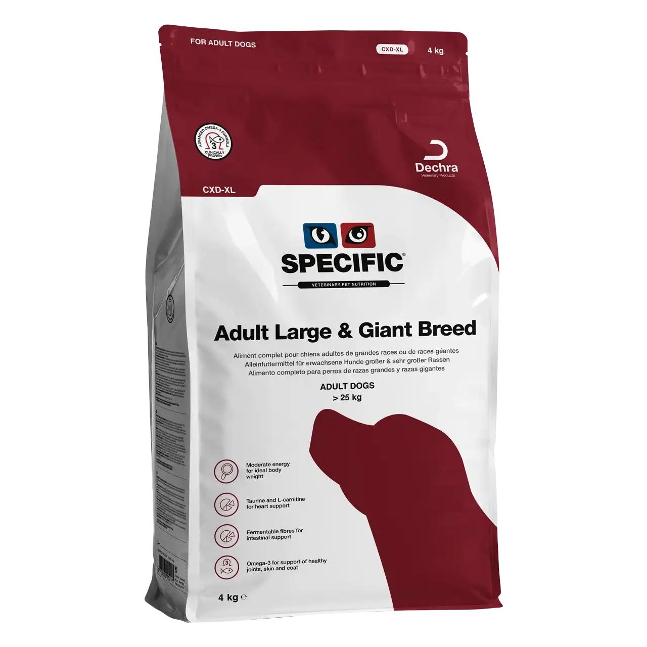 specific-cxd-xl-adult-large-and-giant-breed-aliments-pour-chiens 4 kilogrammes aliment de Specific pour chiens adultes de grandes races ou de races géantes