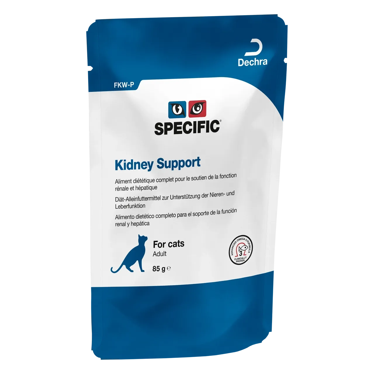 specific-fkw-p-kidney-support-aliments-pour-chats 85 grammes aliment diététique de Specific pour chats adultes, pour le soutien de la fonction rénale et hépatique