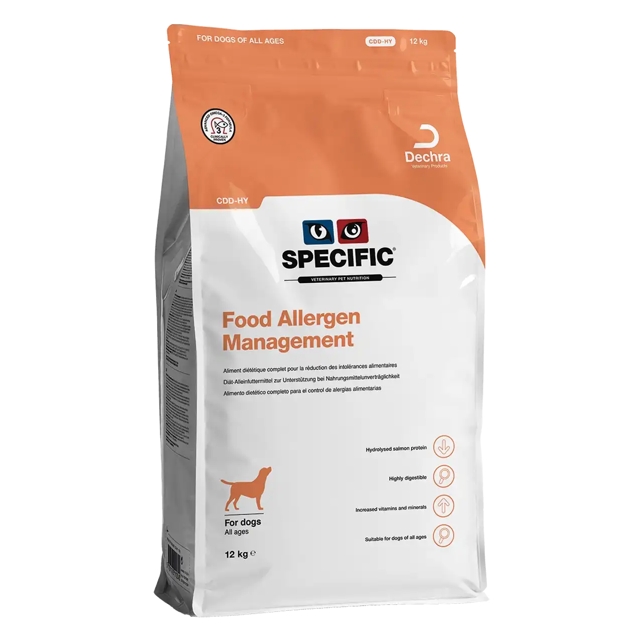 specific-cdd-hy-food-allergen-management-aliments-pour-chiens 12 kilogrammes aliment diététique de Specific pour chiens, pour la réduction des intolérances alimentaires