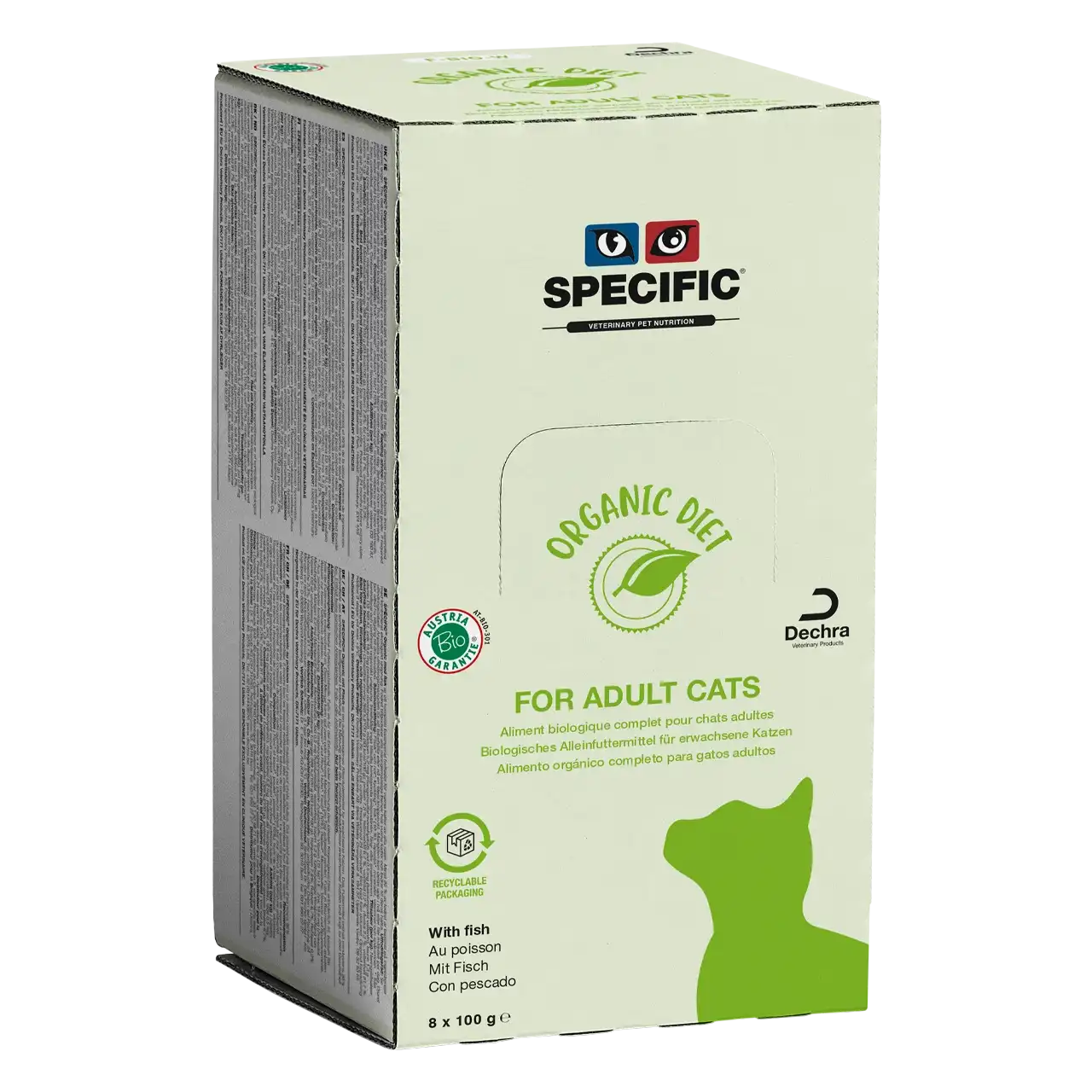 specific-f-bio-w-fish-organic-diet-katzenfutter 100 Gramm biologisches Futter mit Fisch von Specific für erwachsene Katzen