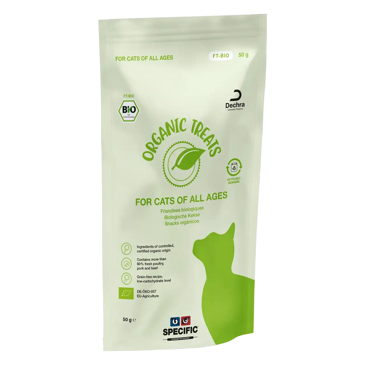 specific-ft-bio-organic-treats-katzenfutter 50 Gramm biologische Kekse von Specific für Katzen