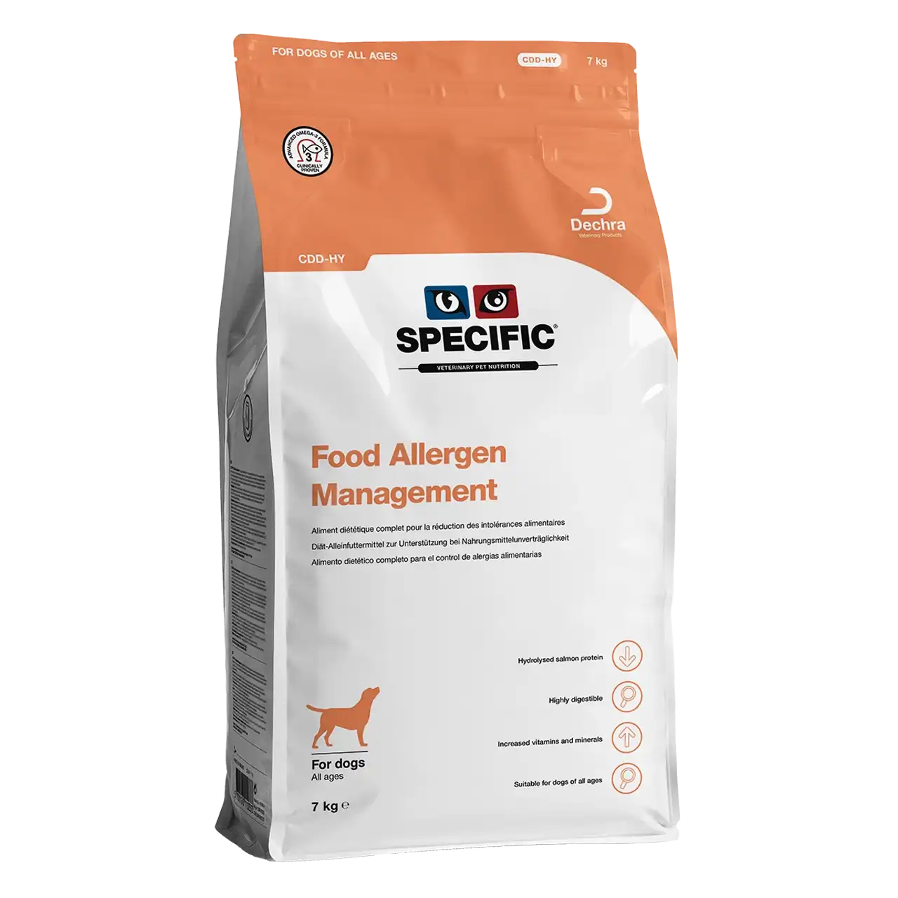 specific-cdd-hy-food-allergen-management-aliments-pour-chiens 7 kilogrammes aliment diététique de Specific pour chiens, pour la réduction des intolérances alimentaires