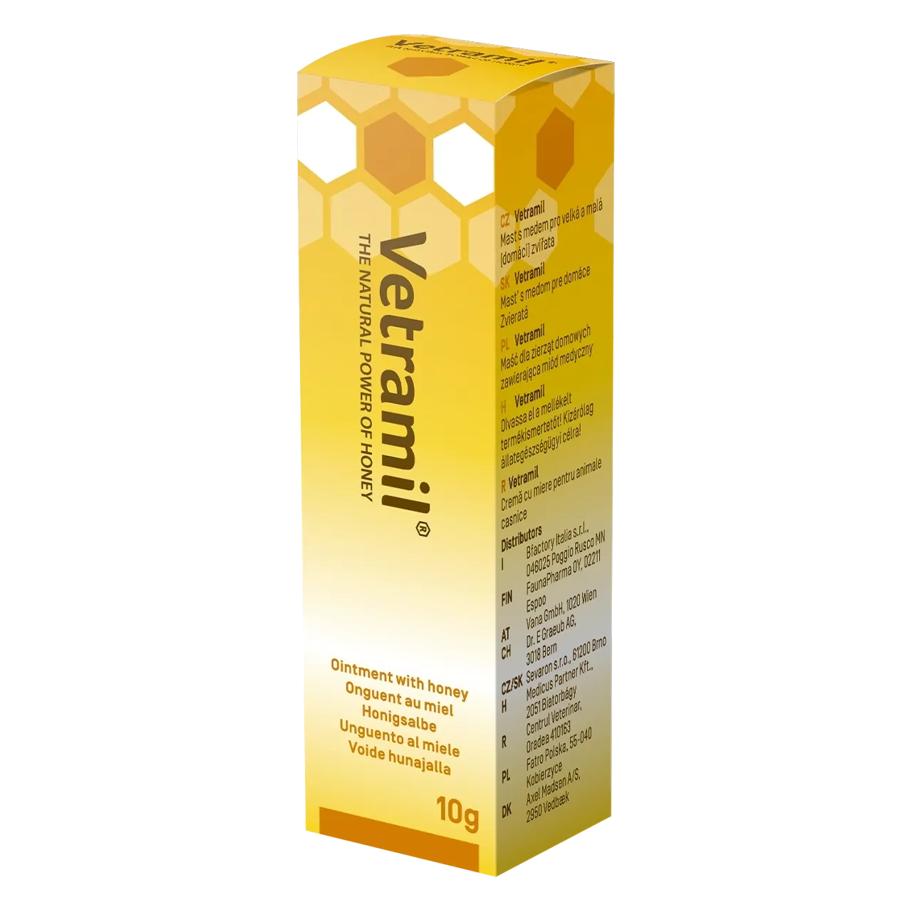 vetramil-ointment-onguent-au-miel 10 grammes de onguent au miel de Vetramil pour chiens, chats et chevaux, pour la peau abîmée